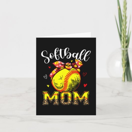 Moeder Hoofdband Leopard Softball Ball Moederdag M Kaart (Voorkant)