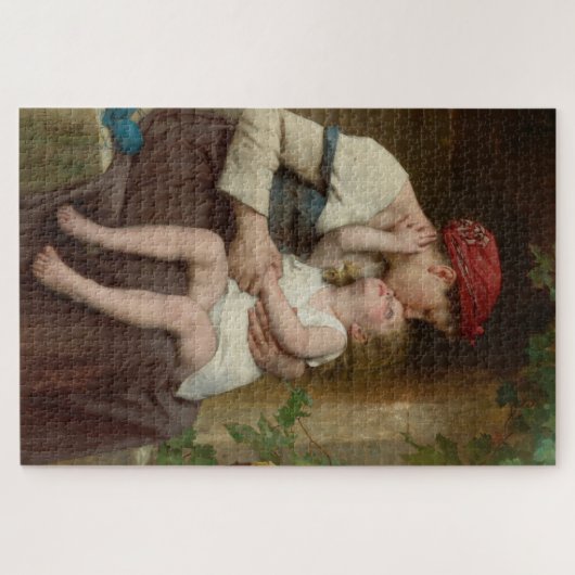 Moeder houden van haar Schattige kind (Perrault) Legpuzzel (Horizontaal)