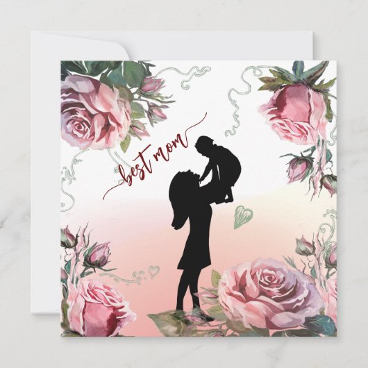 Moeder houdt een kinderplein vast feestdagenkaart (Voorkant)