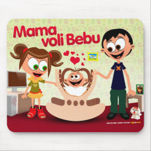 Moeder houdt van baby (Mama Voli Bebu) Muismat 01
