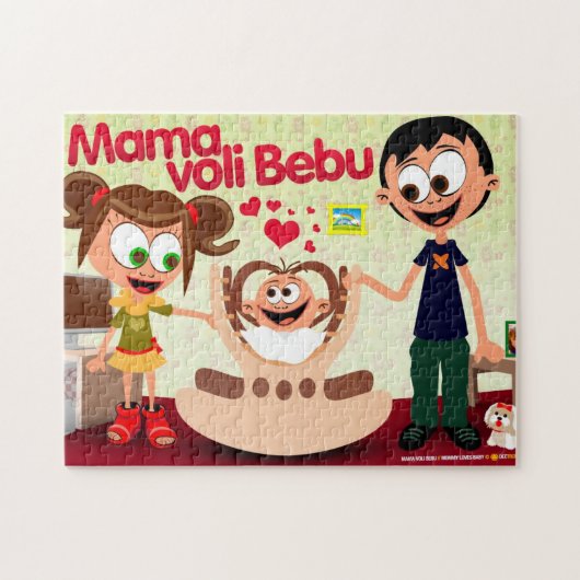 Moeder houdt van baby (Mama Voli Bebu) puzzel (Horizontaal)