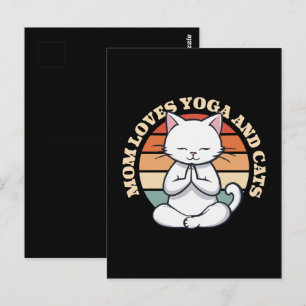 Moeder houdt van katten en yoga briefkaart