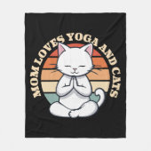 Moeder houdt van katten en yoga fleece deken (Voorkant)