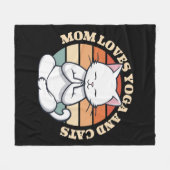 Moeder houdt van katten en yoga fleece deken (Voorkant (Horizontaal))
