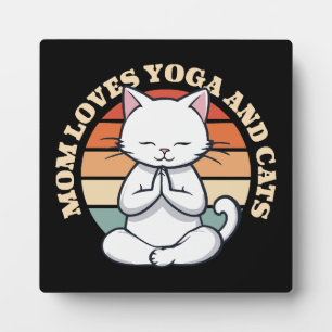 Moeder houdt van katten en yoga fotoplaat