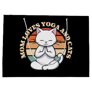 Moeder houdt van katten en yoga groot cadeauzakje
