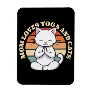 Moeder houdt van katten en yoga magneet