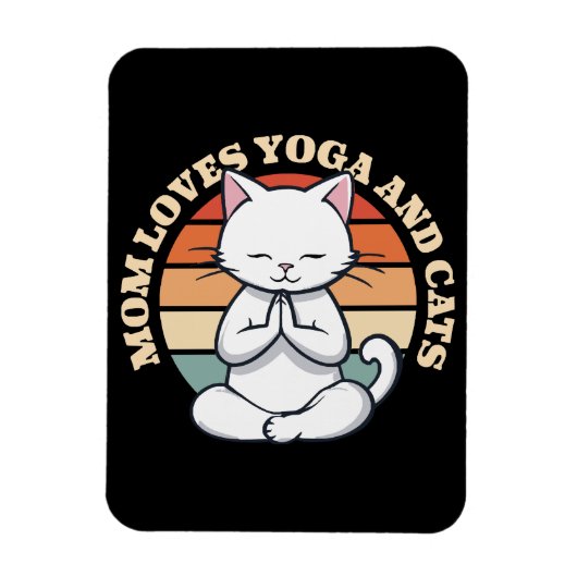 Moeder houdt van katten en yoga magneet (Verticaal)