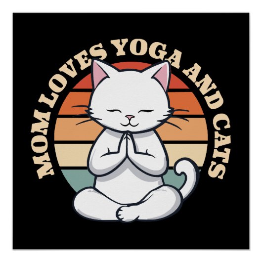 Moeder houdt van katten en yoga perfect poster (Voorkant)