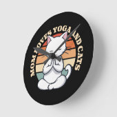 Moeder houdt van katten en yoga ronde klok (Hoek)