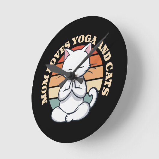 Moeder houdt van katten en yoga ronde klok (Hoek)