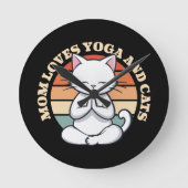 Moeder houdt van katten en yoga ronde klok (Voorkant)