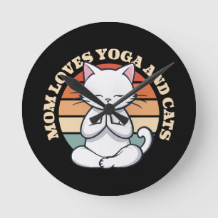 Moeder houdt van katten en yoga ronde klok