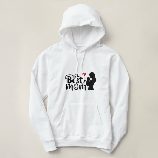 Moeder houdt van typografie, moderne en mooie kuns hoodie (Design voorkant)