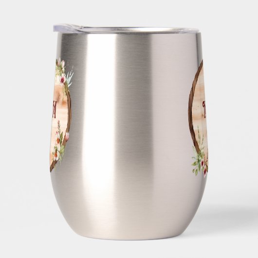 Moeder hout cirkel met bloemen (Rechts)