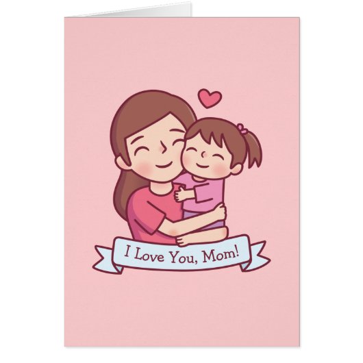 Moeder Hugging Child, ik hou van jou, mam (Voorkant)