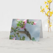 Moeder Hummingbird en Flower Happy Birthday Kaart (Gele Bloem)