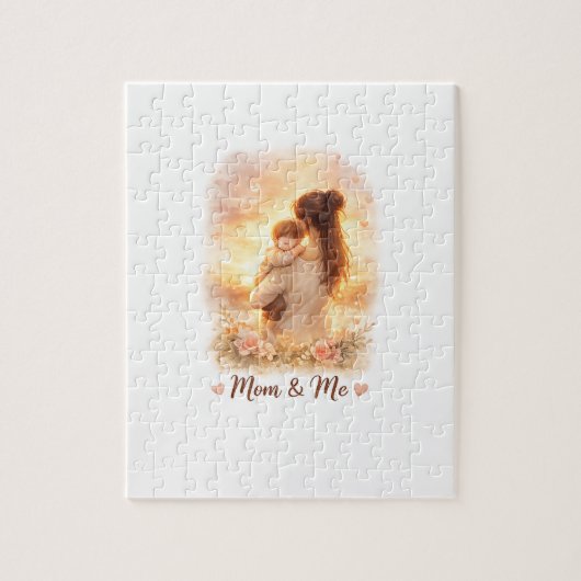 Moeder & Ik Aquarel Zonsondergang Puzzel – Moederd (Verticaal)