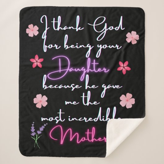 Moeder Ik dank God voor je dochter. Sherpa Deken (Voorkant)