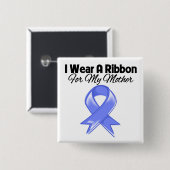Moeder - ik Draag Periwinkle Ribbon Vierkante Button 5,1 Cm (Voorkant /achterkant)