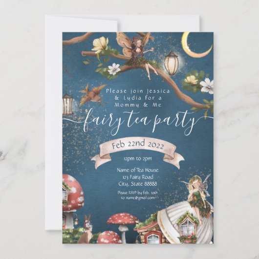 Moeder & Ik Feeënthee Feest Uitnodiging (Voorkant)