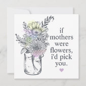 Moeder, ik zou jullie Wildbloemen Mason Jar aanwij Feestdagenkaart (Voorkant)