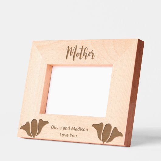 Moeder in Cursief Script Kindernamen Bloemen Gegraveerde Lijstjes (Links)