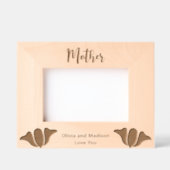 Moeder in Cursief Script Kindernamen Bloemen Gegraveerde Lijstjes (Voorkant)