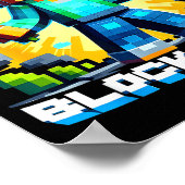 Moeder in de blokwereld pixel gaming moederdag poster (Hoek)