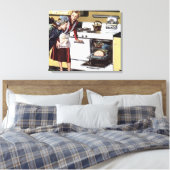  moeder in de keuken kookt een paasham canvas afdruk (Insitu (Slaapkamer))