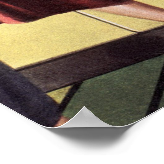 moeder in de keuken kookt een paasham poster (Hoek)