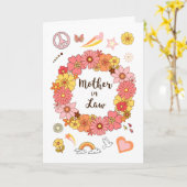 Moeder in de Moederdag Floral Peace and Love Kaart (Gele Bloem)
