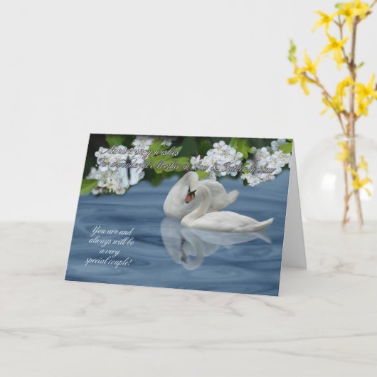 Moeder in de rechten en vader in de rechten Jubile Kaart (Gele Bloem)