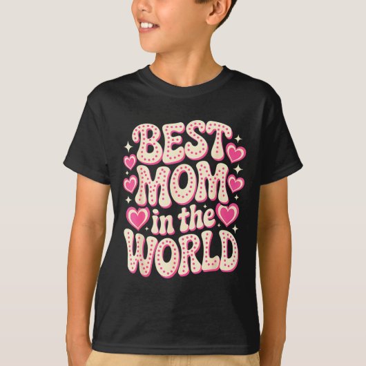 Moeder in de wereld retro moeder ooit moedersdag v t-shirt (Voorkant)