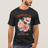 Moeder in de wet Verjaardag Bloemen Gepersonalisee T-shirt (Voorkant)