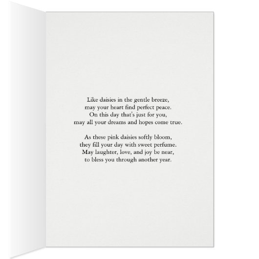 Moeder in de wet Verjaardag Roze Daisies (Binnen (Rechts))