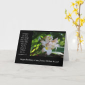 Moeder in de wet Verjaardag, w / vers over liefde Kaart (Gele Bloem)