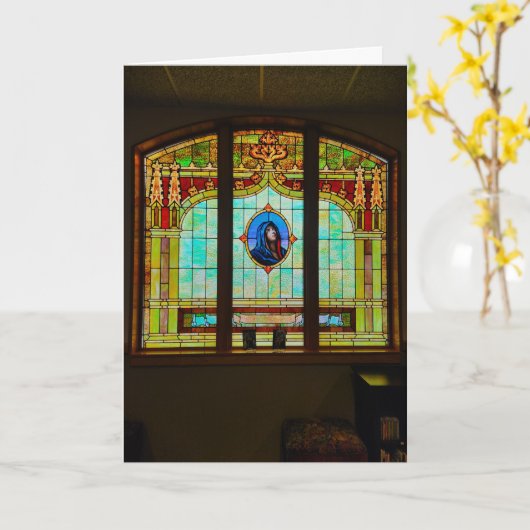 "Moeder in Glas" Pasen Kaart (Gele Bloem)