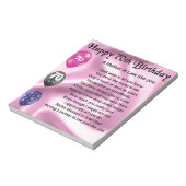 Moeder in het rechtengedicht - 70e verjaardag notitieblok (Linkerzijde)