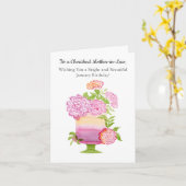 Moeder in Law Anjers Januari Verjaardag Cake Kaart (Gele Bloem)