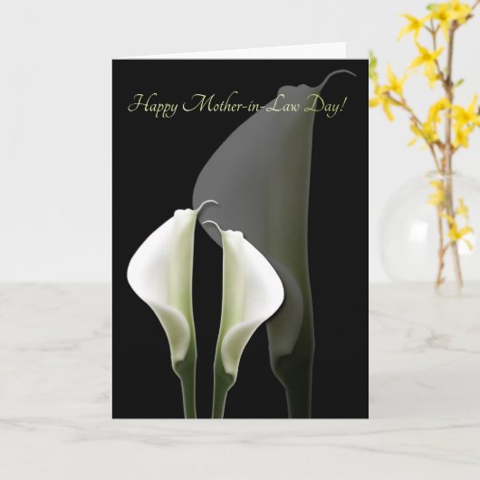 Moeder-in-Law DayWhite Calla Lily Kaart (Gele Bloem)