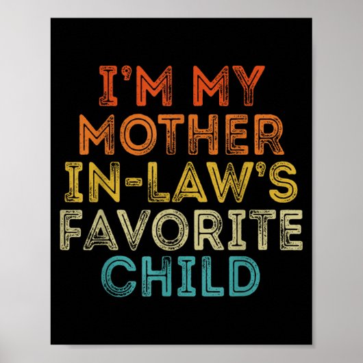 Moeder in Law Favoriete Kind Grappige Ouder Retro Poster (Voorkant)