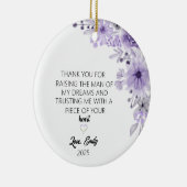 Moeder in Law Gift Kerstversiering van Bruid Keramisch Ornament (Rechts)