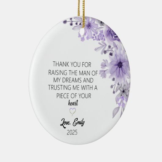 Moeder in Law Gift Kerstversiering van Bruid Keramisch Ornament (Rechts)