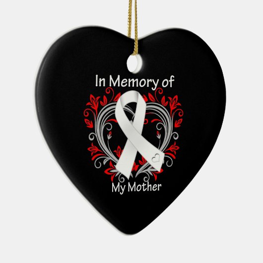 Moeder - In Memory Lung Cancer Heart Keramisch Ornament (Rechts)