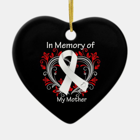 Moeder - In Memory Lung Cancer Heart Keramisch Ornament (Voorkant)