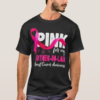 Moeder in rechte borstkankerbewuster Roze lint T-shirt