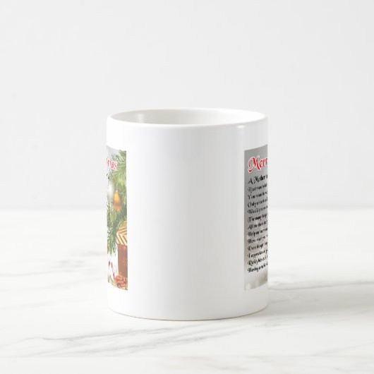 Moeder in rechtengedicht - kerstontwerp koffiemok (Center)