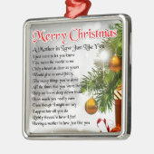 Moeder in rechtengedicht - kerstontwerp metalen ornament (Links)