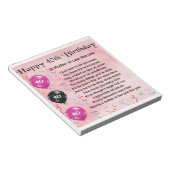 Moeder in rechtsgedicht - 40e verjaardag notitieblok (Schuin)